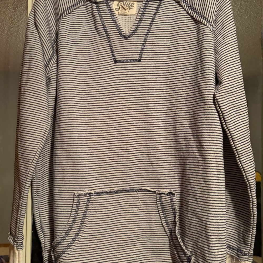 Blue 84 Striped Sweater - Navy and White